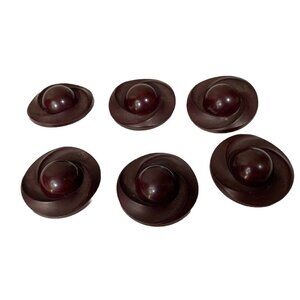 Colt Manufacturing Vtg Bakelite Buttons 1-3/8” Set Of 6 Brown Or Maroon?